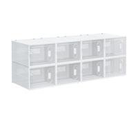 HOMCOM Organizador de Zapatos Modular Estantería con 8 Cubos Puertas Magnéticas para Dormitorio Pasillo 28x36x21 cm Transparente Aosom España