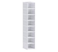 HOMCOM Cajas para Zapatos Apilables, Juego de 8 Organizadores para Zapatos Portátil, Zapatero Plegable con Puertas Transparentes, hasta Talla 43, No Requiere Montaje, Blanco
