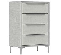 HOMCOM Cajonera 4 cajones en acero con revestimiento de tela efecto lino, 60x36x88 cm, Gris Aosom España