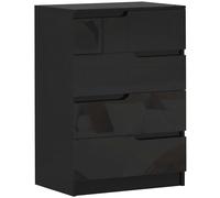 HOMCOM Cajonera 4 Cajones Moderna y Minimalista en Madera, 60x40x85 cm, Negro Brillante