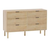 HOMCOM Cajonera 6 Cajones de Madera para Dormitorio y Recibidor Estilo Nórdico 120x39,5x75 cm Roble Aosom España