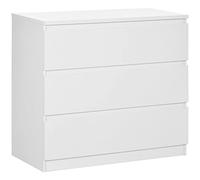 HOMCOM - Cajonera con 3 cajones para Dormitorio, Mueble de Almacenamiento, Estilo Moderno, con Mecanismo de Cierre Suave, para Dormitorio, salón, 80 x 39 x 73 cm, Color Blanco