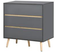 HOMCOM - Cajonera con 5 cajones, mueble de almacenamiento sin asa, estilo escandinavo, cómoda para dormitorio, salón, pasillo, 80 x 40 x 80 cm, color gris