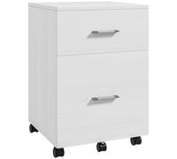 HOMCOM Cajonera de Escritorio con 2 Cajones Ruedas 39,5x39x58,5 cm Blanco | Cajonera de Oficina, Archivador Móvil, para Archivos A4 o Cartas, para Estudio, Salón