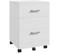 HOMCOM Cajonera de Escritorio con 2 Cajones Ruedas Archivador Móvil para Archivos A4 o Cartas 39,5x39x58,5 cm Blanco