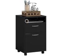 HOMCOM Cajonera de Escritorio con Ruedas, Cajonera de Oficina con Cajón, Compartimento, Puerta, Archivador Móvil para Estudio, Salón, 40x35x60 cm, Negro
