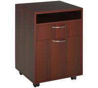 HOMCOM Cajonera de Escritorio con Ruedas Cajón Compartimento Puerta Archivador Móvil para Estudio 40x35x60 cm Café Oscuro