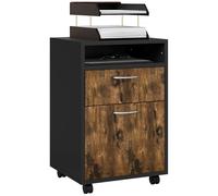 HOMCOM - Cajonera de escritorio con ruedas, cajón para armario y madera, color marrón rústico