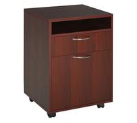 HOMCOM Cajonera de Escritorio con Ruedas, Cajonera de Oficina con Cajón, Compartimento, Puerta, Archivador Móvil para Estudio, Salón, 40x35x60 cm, Café Oscuro