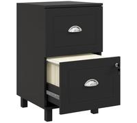 HOMCOM Cajonera de Oficina 2 Cajones A4 y Carta 40x41,5x67,5 cm Negro | Mueble Archivador, Cajonera para Escritorio, con Cerraduras, Carpetas Suspendidas
