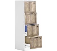 Homcom Cajonera de Oficina 39.4x40x129 cm Blanco