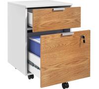 Homcom Cajonera de oficina 42x40x60 cm blanco y natural