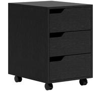 HOMCOM Cajonera de Oficina con Ruedas 3 Cajones Cajonera para Escritorio Estudio 40x50x57,5 cm Negro