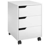 HOMCOM Cajonera de Oficina con Ruedas 40x50x57,5 cm Blanco | Mueble Archivador, 3 Cajones, Cajonera para Escritorio Estudio