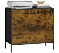 HOMCOM Cajonera de Oficina Industrial con 2 Cajones, Cajonera para Archivadores con Carpetas Colgantes y Cerradura, para Tamaño A4, 80x39x73,5 cm, Marrón