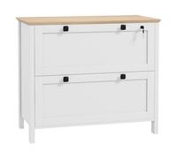 Homcom cajonera de oficina mueble archivador con 2 cajones 2 barras colgantes cerradura y 2 llaves para tamaño a4 para estudio salón 79x40x72 cm blanco y roble