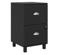 HOMCOM Cajonera de Oficina Mueble Archivador con 2 Cajones Cajonera para Escritorio con Cerraduras Carpetas Suspendidas para A4 y Carta 40x41,5x67,5 cm Negro