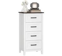 HOMCOM Cajonera dormitorio estrecha 4 cajones 45 x 35 x 87 cm blanco
