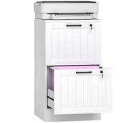 HOMCOM Cajonera de Oficina Mueble Archivador con 2 Cajones Cajonera para Escritorio con Cerraduras Carpetas Suspendidas para A4