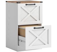 HOMCOM Cajonera Escritorio con 2 Cajones, Cajonera de Oficina, Mueble Archivador, Soporte para Impresora, con Riel Colgante para A4 y Carta, 40x40x71 cm, Blanco