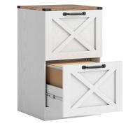 HOMCOM Cajonera Escritorio con 2 Cajones, Cajonera de Oficina, Mueble Archivador, Soporte para Impresora, con Riel Colgante para A4 y Carta, 40x40x71 cm, Blanco