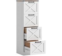 HOMCOM Cajonera Escritorio con 2 Cajones Soporte para Impresora con Riel Colgante para A4 y Carta Blanco Blanco-40X40X131 cm