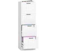 HOMCOM Cajonera Escritorio con 4 Cajones, Cajonera de Oficina, Mueble Archivador, con 2 Cerraduras, Riel Colgante para A4 y Carta, 40x40x131 cm, Blanco