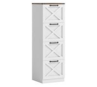 HOMCOM Cajonera Escritorio con 4 Cajones, Cajonera de Oficina, Mueble Archivador, Soporte para Impresora, con Riel Colgante para A4 y Carta, 40x40x131 cm, Blanco