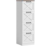 HOMCOM Cajonera Escritorio con 4 Cajones Soporte para Impresora con Riel Colgante para A4 y Carta 40x40x131 cm Blanco