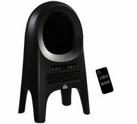 HOMCOM Calefacción Eléctrica, 3 Modos, 10-49° C, con Control Remoto, Llamas LED, Independiente, Negro, 33,7 x 25,5 x 60,4cm