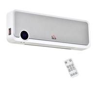 HOMCOM Calefactor Baño de Pared 1000W/2000W con Mando a Distancia Pantalla LED Temporizador Termostato y Protección Sobrecalentamiento Aosom España