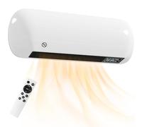 HOMCOM Calefactor cerámico de pared 1000/2000W, radiador eléctrico, ventilador, termostato, programable semanalmente, oscilación, detección de ventana abierta, temporizador 24 H, mando a distancia,