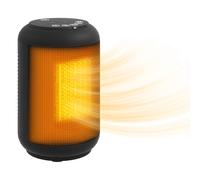 HOMCOM Calefactor cerámico PTC, radiador eléctrico de bajo consumo, 3 modos (frío/caliente/muy caliente), temporizador 24 h, termostato ajustable, oscilación, Negro