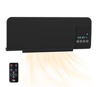 HOMCOM Calefactor Eléctrico Bajo Consumo, 1000/2000W, Calefactor de Baño de Pared con Función de Oscilación, Pantalla LED, Protección contra Sobrecalentamiento, Temporizador, Mando, para 15-20m² Negro