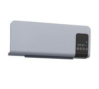 Homcom calefactor eléctrico bajo consumo, 1000/2000w, calefactor de baño de pared con oscilación, ptc, pantalla led, protección contra sobrecalentamiento, temporizador, mando, para 15-20m² gris 12 cm