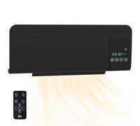 HOMCOM Calefactor Eléctrico Bajo Consumo 1000/2000W para 15-20m² Negro | Calefactor de Baño de Pared con Oscilación, PTC, Pantalla LED, Protección contra Sobrecalentamiento, Temporizador, Mando