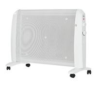 HOMCOM Calefactor Eléctrico 1000W/2000W Radiador de Mica con 2 Niveles de Potencia para 15-20m² 79x27x54 cm Blanco Aosom España