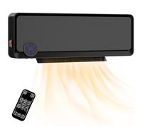 HOMCOM Calefactor Eléctrico Bajo Consumo, 1000W/2000W, Calefactor de Baño de Pared con Función de Oscilación, Pantalla LED, IPX2, Protección Sobrecalentamiento, Temporizador, Mando a Distancia, Negro