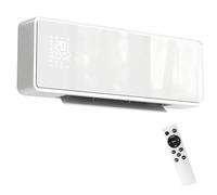 HOMCOM Calefactor Eléctrico Bajo Consumo Cerámico de Pared, 2000W, con 3 Modos, Pantalla LED, Termostato, Temporizador, Oscilación, Mando a Distancia, Detección de Ventanas Abiertas y Panel de Vidrio