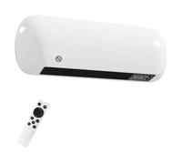Homcom calefactor eléctrico cerámico de pared, 2000w, con 3 modos, pantalla led, termostato regulable, temporizador 24h, oscilación, mando a distancia y detección de ventanas abiertas