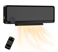 HOMCOM Calefactor Eléctrico Bajo Consumo, 1000W/2000W, Calefactor de Baño de Pared con Función de Oscilación, Pantalla LED, IPX2, Protección Sobrecalentamiento, Temporizador, Mando a Distancia, Negro