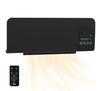 HOMCOM Calefactor Eléctrico de Pared 1000W/2000W Estufa con Pantalla LED y Mando a Distancia 54,5x12x21,5 cm Negro Aosom España