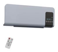 HOMCOM Calefactor Eléctrico de Pared 1000W/2000W Estufa con Pantalla LED y Mando a Distancia 54,5x12x21,5 cm Gris