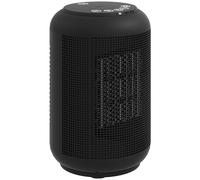 HOMCOM Calefactor Eléctrico regulable a 3 modos con temporizador 24h, en PP y PA ignífugo, 14x14x21.5 cm, Negro