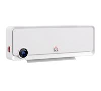 HOMCOM Calefactor mural 2000W con mando a distancia, 3 modos de funcionamiento, pantalla LED 12h temporizador