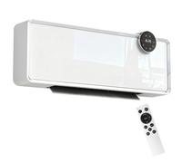 HOMCOM Calefactor mural cerámico 1000/2000W, radiador eléctrico, ventilador, termostato, temporizador, 54x18,7x12,3cm, blanco