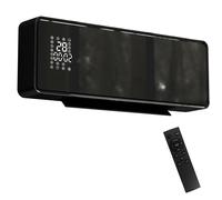 HOMCOM Calefactor mural cerámico 1000/2000W, radiador eléctrico, ventilador, termostato, temporizador, 54x18,7x12,3cm, negro