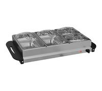 HOMCOM Calentador de Buffet 6.8L Placa Caliente 300 Watt Calentador de Alimentos de Acero Inoxidable con termostato Ajustable Chafing Dish for Parties buffets Family Meals