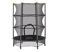 HOMCOM Cama Elástica Infantil Ø140 cm, Trampolín para Niños de 3-10 Años con Red de Seguridad y Marco de Acero, Carga 50 kg, para Interior y Exterior, Negro