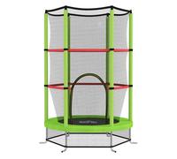 HOMCOM Cama Elástica Infantil Ø140x190 cm Trampolín para Niños de 3-6 Años con Red de Seguridad Carga 45 kg para Interior Verde